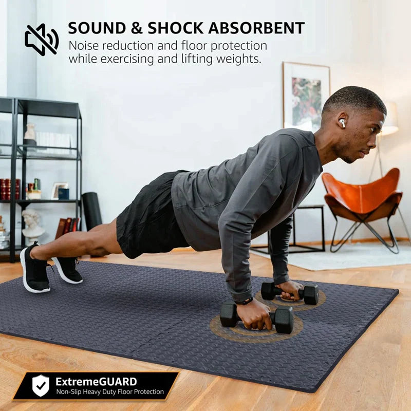 Durable Exercise Mat for Home Gym & Yoga (12 pack)