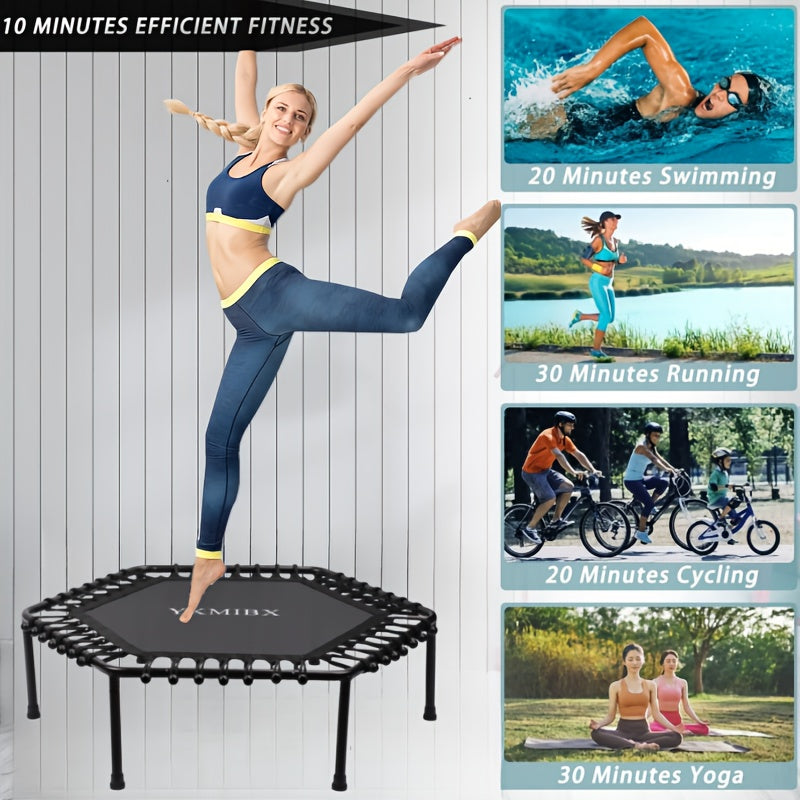 Hexagonal Fitness Trampoline Quiet Bounce Home Gym
