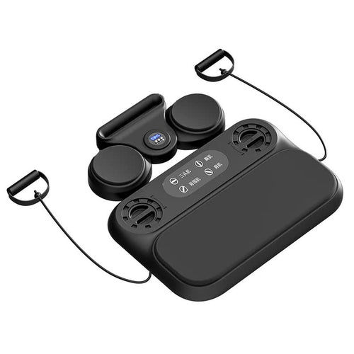 Black 6-in-1 Multifunctional Fitness Board - Ab Wheel, Automatic Rebound, Fat Burning and Core Strengthening Home Workout Equipment-0